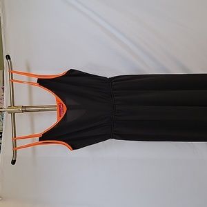 She's cool, Small, Black, and neon Oarnge Romper